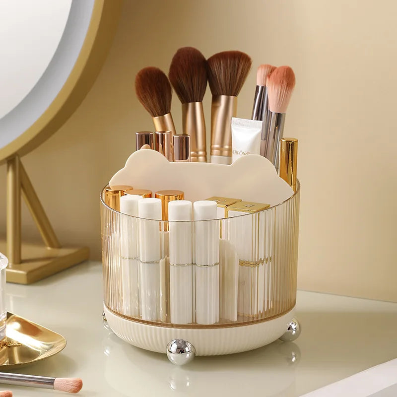 Makeup Brush Holder Organizer, Skincare Organizadores, Bancada, Desktop, Armazenamento, Skincare, Desktop, Rotação 360 °