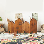 Porta Canetas Casa de Madeira Rústica