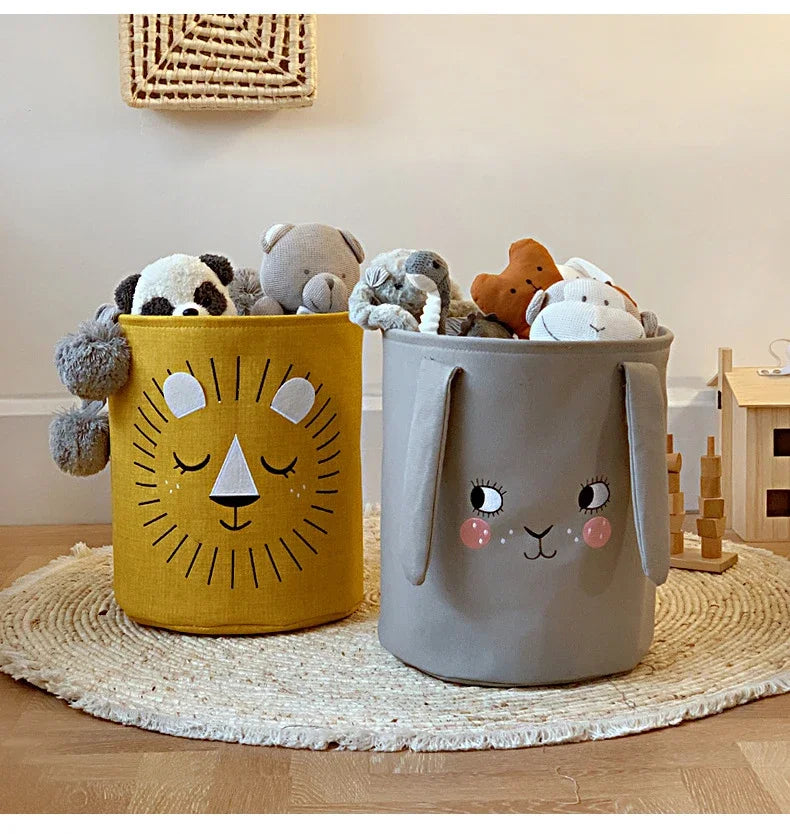 Cesto Dobrável de Lona para Organização Infantil