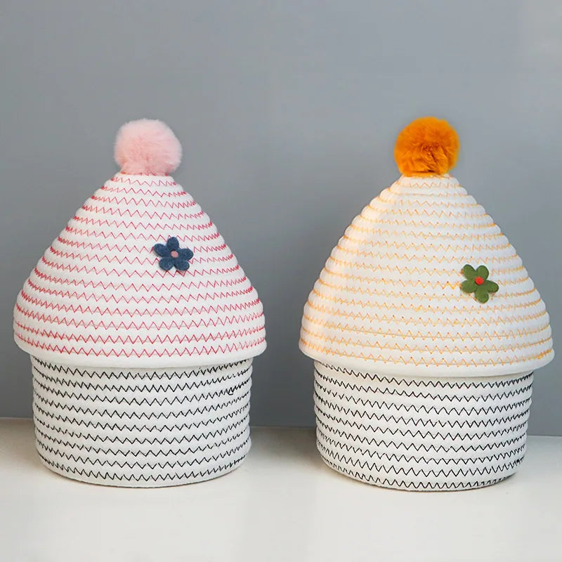 Cesta Nórdica Multiuso com Tampa para Organização Elegante