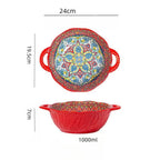 Tigela Boêmia de Cerâmica com Alça para Sopa e Saladas