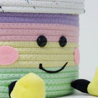 Cesta de Armazenamento Infantil em Algodão com Design de Bolo Divertido