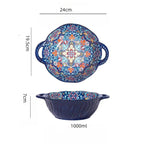 Tigela Boêmia de Cerâmica com Alça para Sopa e Saladas