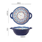 Tigela Boêmia de Cerâmica com Alça para Sopa e Saladas