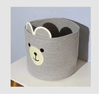 Cesta Organizadora de Algodão com Urso para Crianças