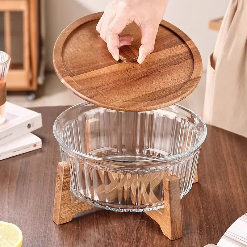 Grande frasco de armazenamento de vidro doméstico, mesa de centro para sala de estar e prato de frutas, novo prato de doces chinês e prato de lanche